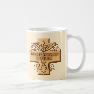 Cross Caduceus RN Nurse Coffee Mug