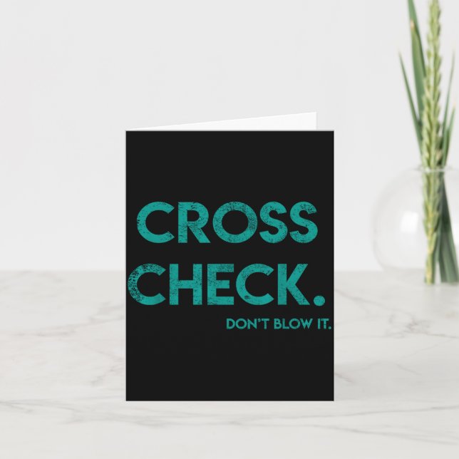 Cross Check. Don't Blow It Funny Quote Flight Atte Card (Front)
