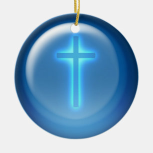 Cross - Christian Ceramic Tree Decoration