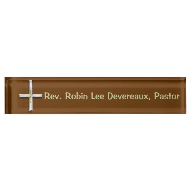 Cross Christian Desk Nameplate (Front)