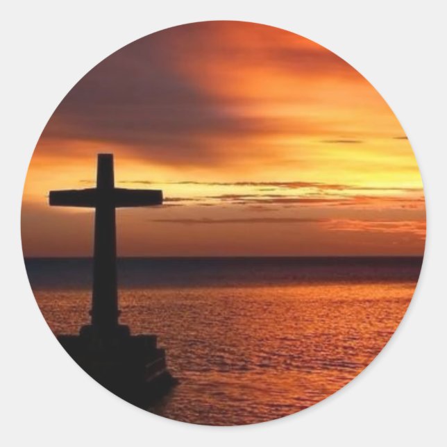 cross classic round sticker (Front)