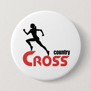 Cross country 7.5 cm round badge