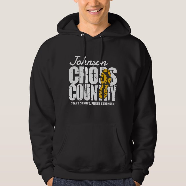 Cross Country ADD TEXT Runner Running Team Player Hoodie (Front)