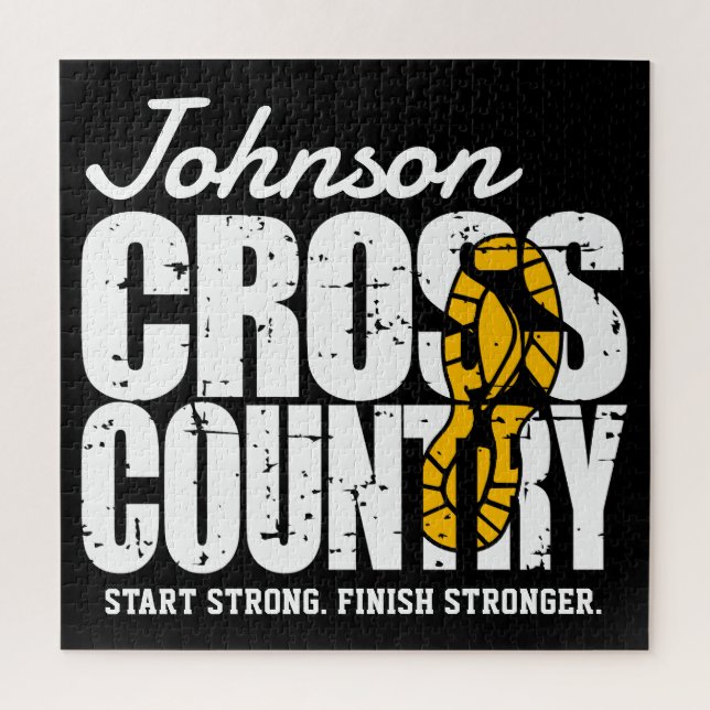 Cross Country ADD TEXT Runner Running Team Player Jigsaw Puzzle (Vertical)