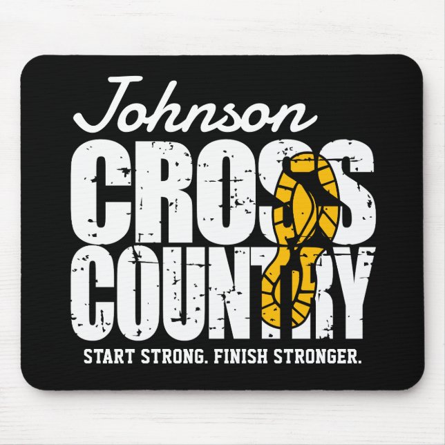 Cross Country ADD TEXT Runner Running Team Player Mouse Pad (Front)