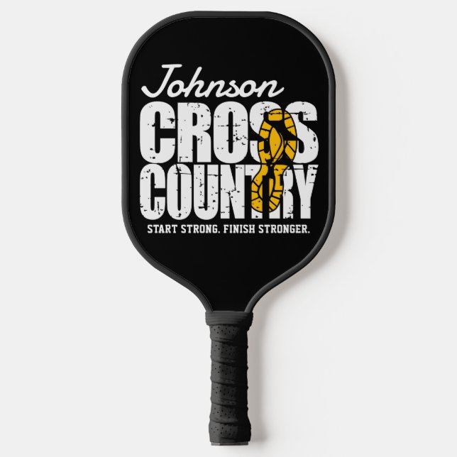 Cross Country ADD TEXT Runner Running Team Player Pickleball Paddle (Front)