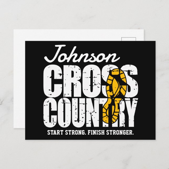 Cross Country ADD TEXT Runner Running Team Player Postcard (Front/Back)