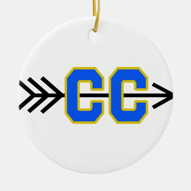 CROSS COUNTRY APPLIQUE CERAMIC ORNAMENT (Front)