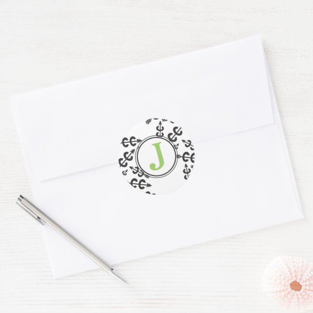 Cross Country Arrows Monogram Personalise Stickers (Envelope)