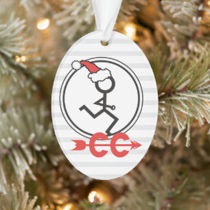 Cross Country Back Text Custom Holiday Runner © Ornament