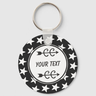 Cross Country Black White Personalised Keychain