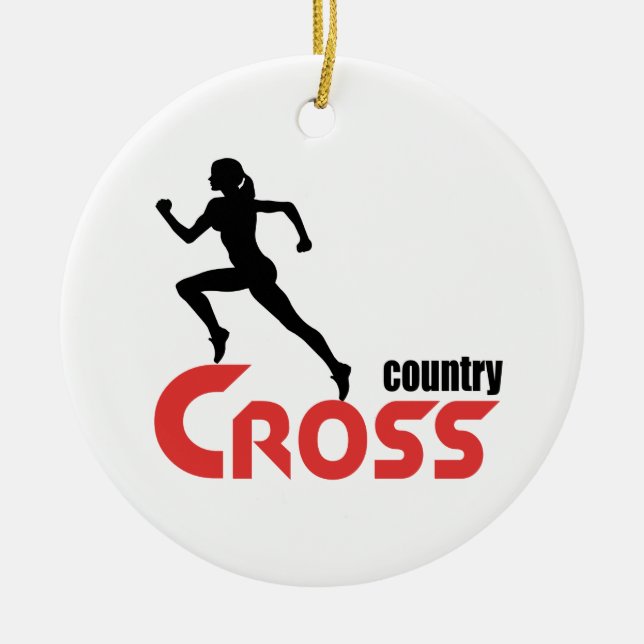 Cross country ceramic ornament (Front)