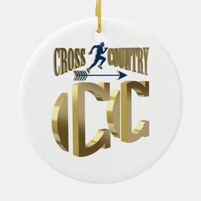 Cross country ceramic tree decoration (Back)