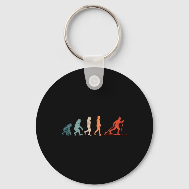 Cross Country Evolution Xc Skiing Outfit Funny Ski Key Ring (Front)