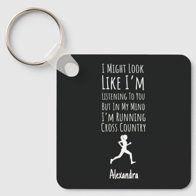 Cross Country Gift Ideas Funny Running Runner XC Key Ring (Front)
