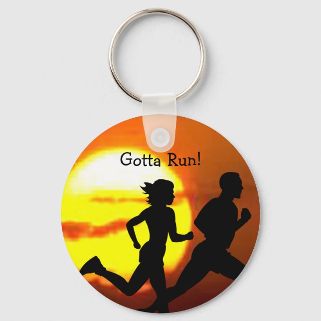 CROSS COUNTRY - GOTTA RUN - STAMP - SUNSET KEY RING (Front)