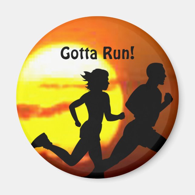 CROSS COUNTRY - GOTTA RUN - STAMP - SUNSET MAGNET (Front)