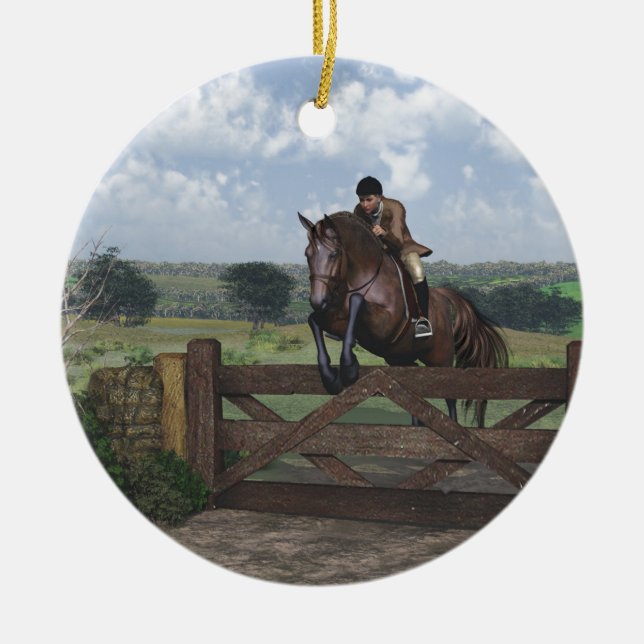 Cross Country - Jumping Horse Ornament (Front)
