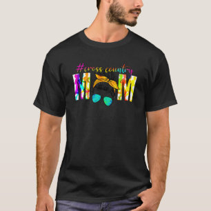 Cross Country Mum Messy Bun Xc Mum Mother's Day T-Shirt