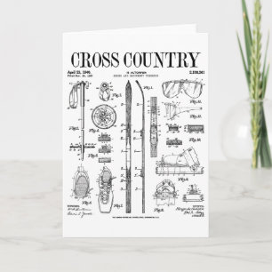 Cross Country Nordic Skiing Ski Vintage Patent Ski Card