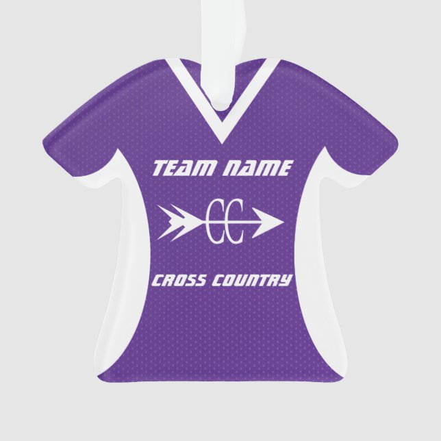 Cross Country Purple Sports Jersey Photo Ornament (Front)