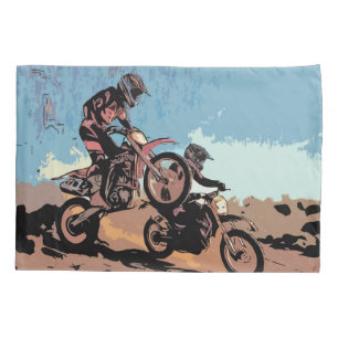 Cross Country Race - Dirt Bike Racers Pillowcase