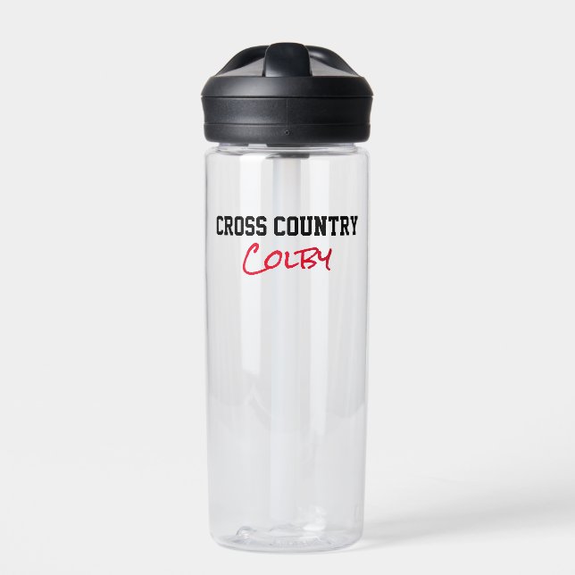 Cross Country Runner Coach NAME Sports Running Water Bottle (Front)