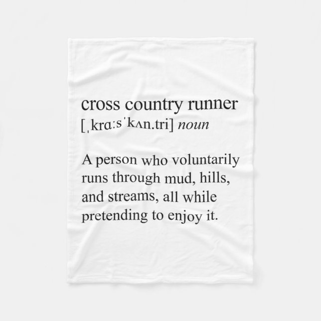 Cross Country Runner Definition, Xc Running  Fleece Blanket (Front)