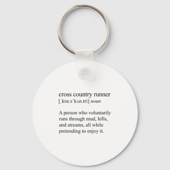 Cross Country Runner Definition, Xc Running  Key Ring (Front)