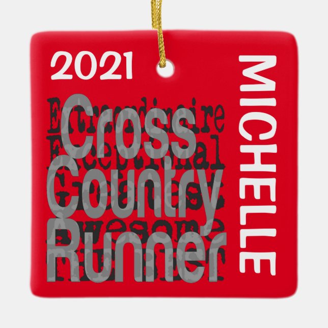 Cross Country Runner Extraordinaire CUSTOM Ceramic Ornament (Front)