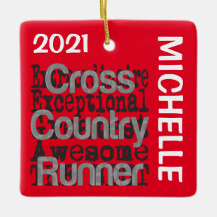 Cross Country Runner Extraordinaire CUSTOM Ceramic Ornament
