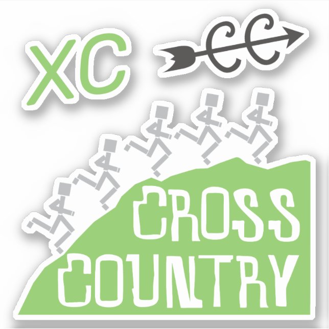 Cross Country Runners on Hill © Stickers (Front)
