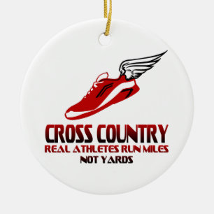 Cross Country Running Ceramic Ornament