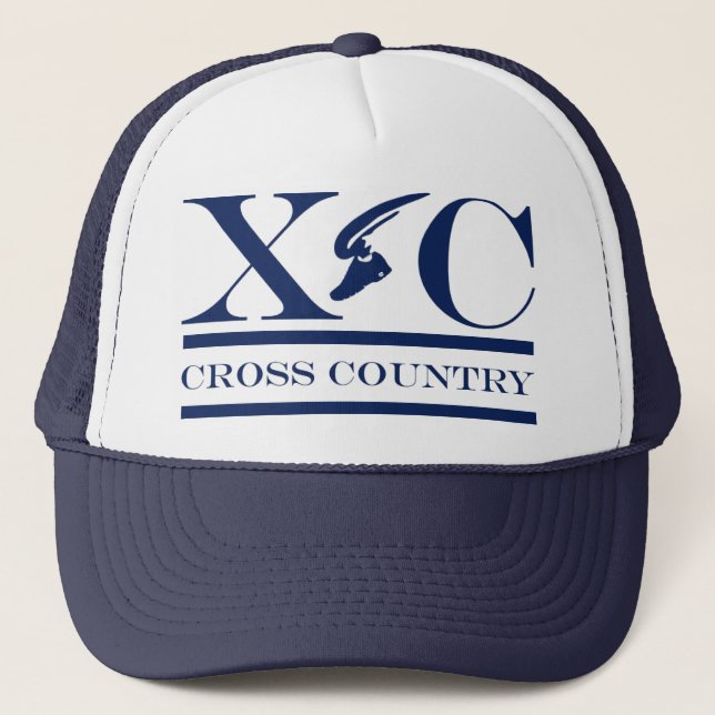 Cross Country Running Dark Blue Design Hat (Front)