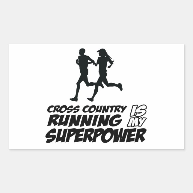 Cross Country running designs Rectangular Sticker (Front)