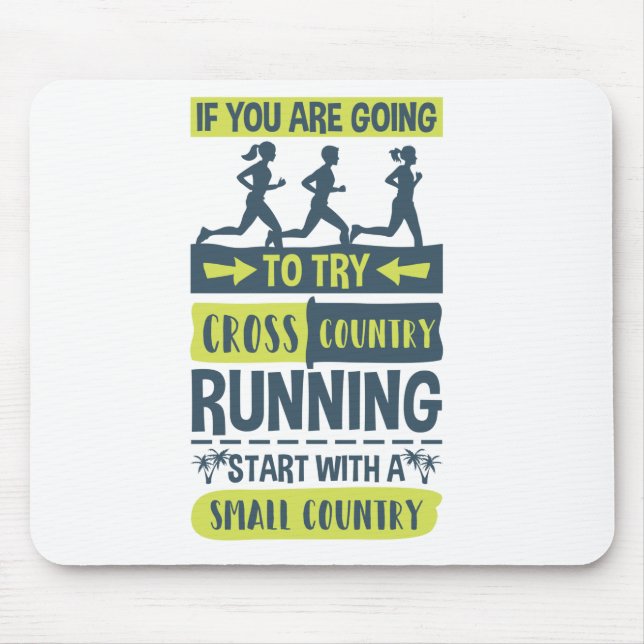Cross Country Running Joke Small Country Mouse Pad (Front)