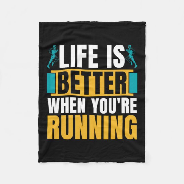 Cross Country Running Life Is Better When Athletic Fleece Blanket (Front)