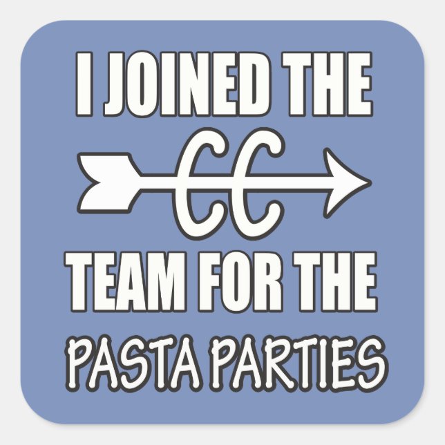 Cross Country Running Pasta Party Stickers Gift (Front)