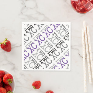 Cross Country Running - Purple - XC Run Napkin