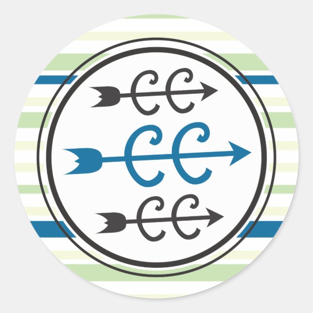 Cross Country Running Symbols - XC Runners Blue Classic Round Sticker (Front)