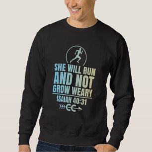 Cross Country Running Women Bible Verse Christian Sweatshirt