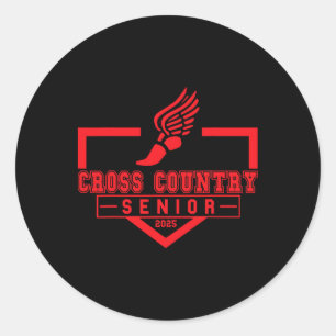 Cross Country Senior Night Senior 2025 Graduation  Classic Round Sticker