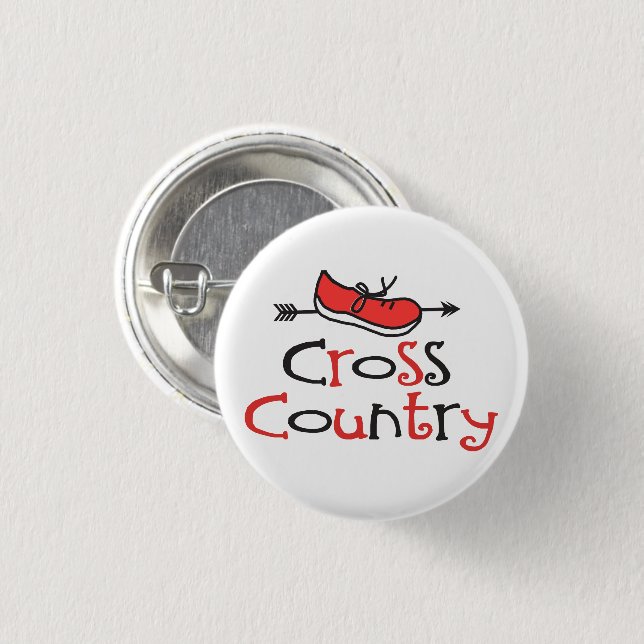 Cross Country Shoe © Runner 3 Cm Round Badge (Front & Back)