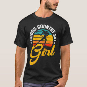 Cross Country Ski Girl Retro Winter Sports Skier B T-Shirt