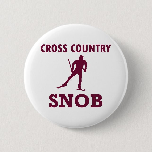 Cross Country Ski Snob 6 Cm Round Badge (Front)