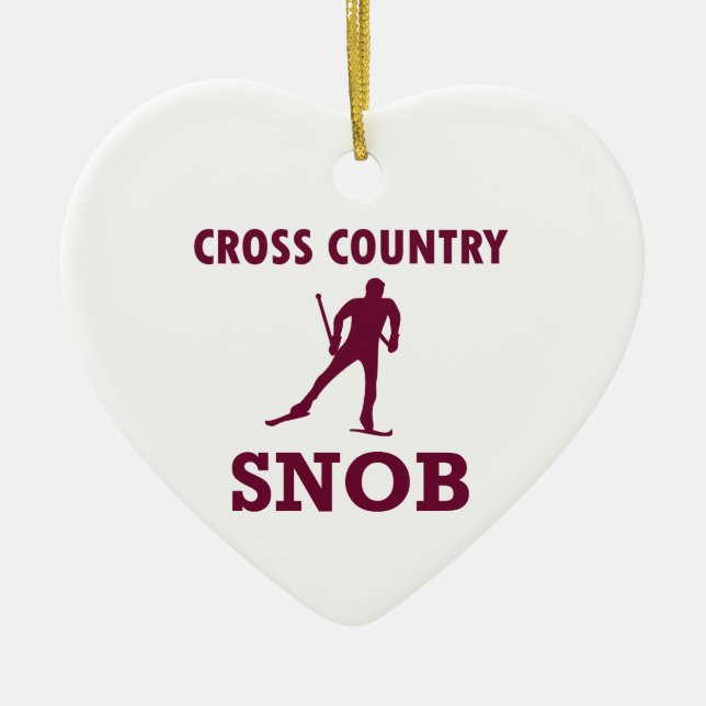 Cross Country Ski Snob Ceramic Tree Decoration (Front)