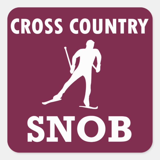 Cross Country Ski Snob Square Sticker (Front)