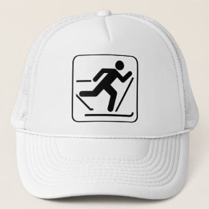 Cross Country Ski Symbol Hat