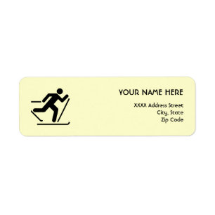 Cross Country Ski Symbol Return Address Label