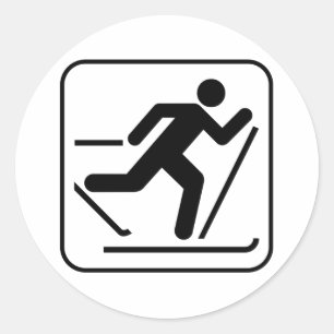 Cross Country Ski Symbol Sticker